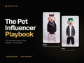 The Pet Influencer Playbook by Biggie & Boss, with Biggie in a Chrome Hearts hoodie and diamond chain and Boss with green curls, flannel and shades