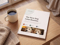 The New Dog Calm Routine — printed guide on a coffee table